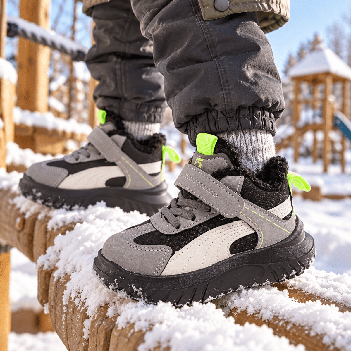 Fips – Orthopädische Kinder Winter-Sneaker gefüttert – Warme Kinderschuhe mit Klettverschluss & rutschfester Sohle Kinderschuhe