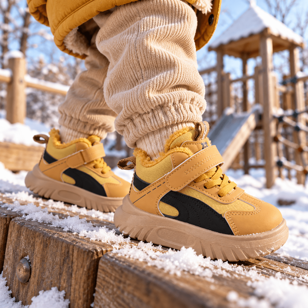 Fips – Orthopädische Kinder Winter-Sneaker gefüttert – Warme Kinderschuhe mit Klettverschluss & rutschfester Sohle Kinderschuhe