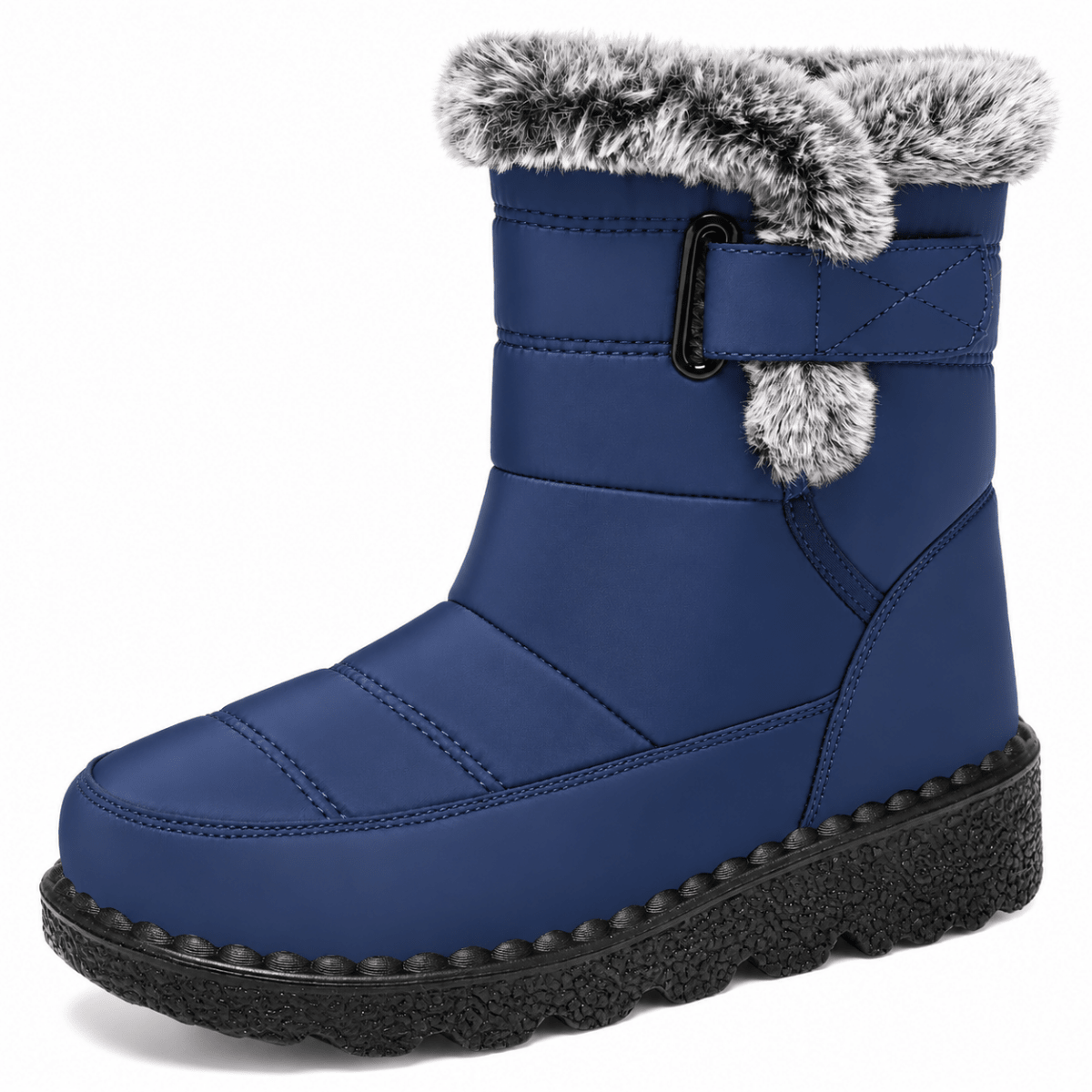 Kaja – Orthopädische Snow Boots Damen gefüttert – Wasserdichte Winterstiefel mit Kunstfell & Klettverschluss, rutschfest Stiefeletten