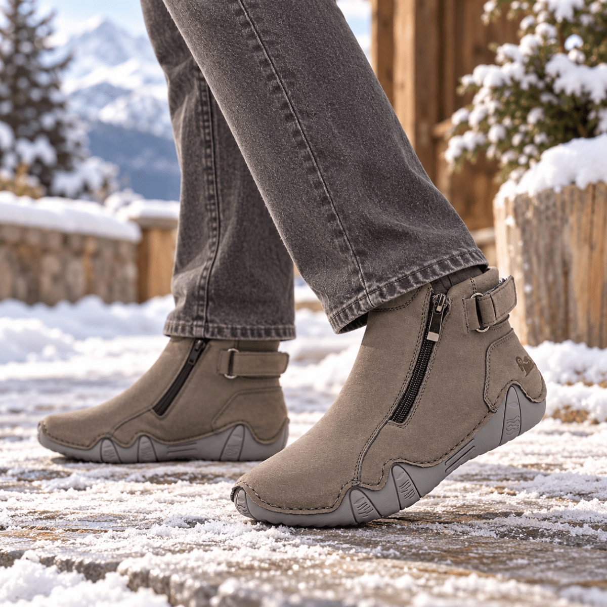 Solvi – Handgenähte Barfußschuhe Damen mit Reißverschluss – Herbst & Winter