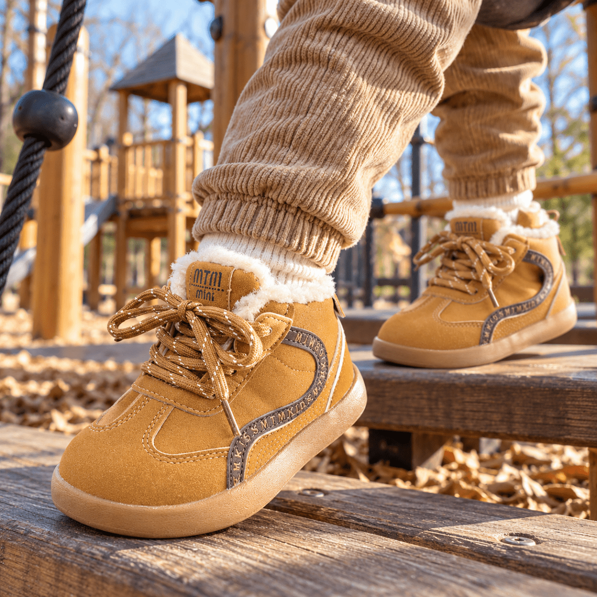 Tilo – Orthopädische Kinder Winterstiefel gefüttert – Wasserdichte Schneestiefel mit Lammfell-Optik & Klettverschluss Kinderschuhe