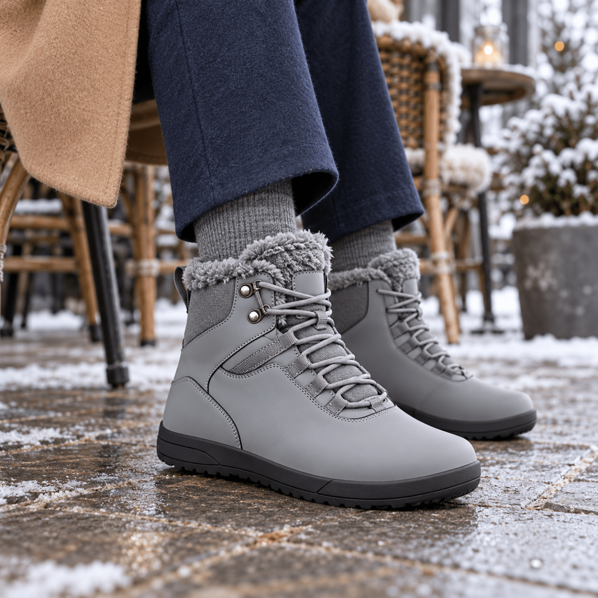 Torvik – Wasserdichte Winter-Barfußschuhe Herren | Gefütterte Barfuß-Winterstiefel mit breiter Zehenbox & rutschfester Sohle Barfußschuhe