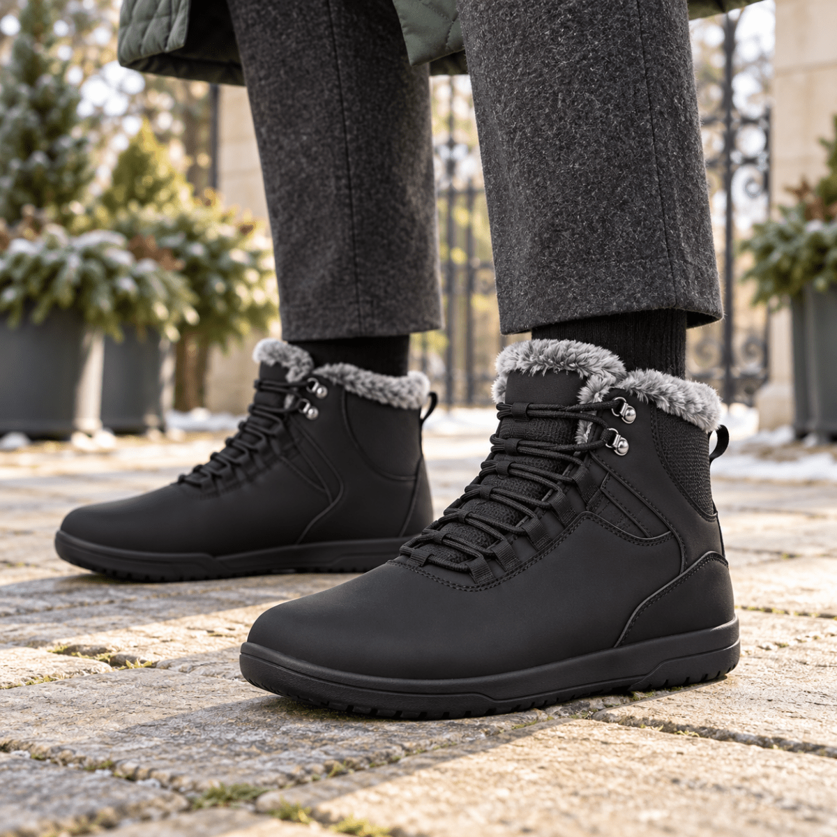 Torvik – Wasserdichte Winter-Barfußschuhe Herren | Gefütterte Barfuß-Winterstiefel mit breiter Zehenbox & rutschfester Sohle Barfußschuhe