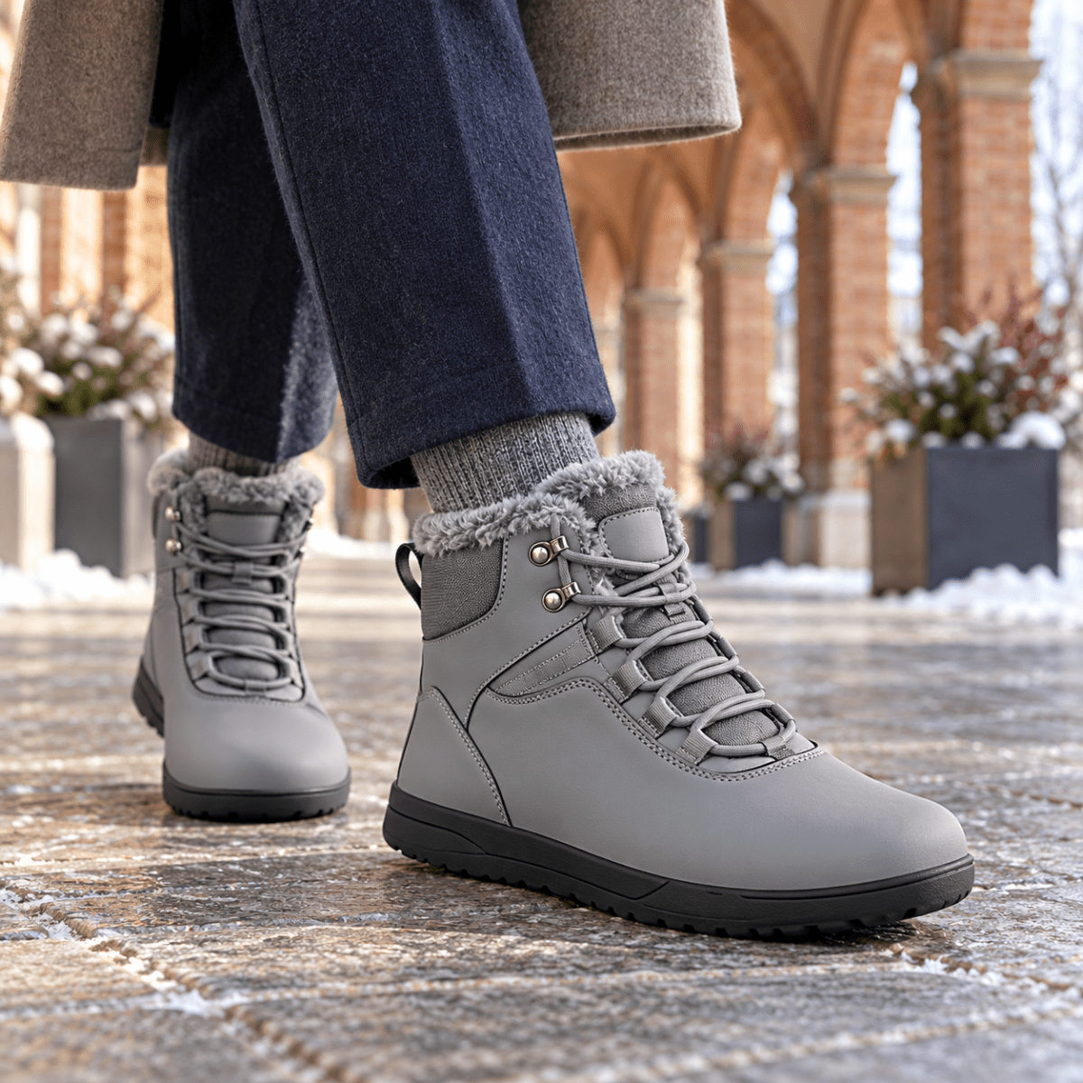 Torvik – Wasserdichte Winter-Barfußschuhe Herren | Gefütterte Barfuß-Winterstiefel mit breiter Zehenbox & rutschfester Sohle Barfußschuhe