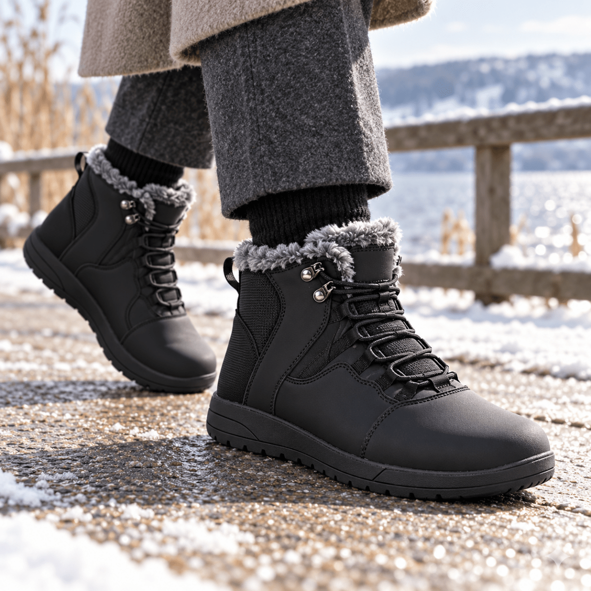 Torvik – Wasserdichte Winter-Barfußschuhe Herren | Gefütterte Barfuß-Winterstiefel mit breiter Zehenbox & rutschfester Sohle Barfußschuhe