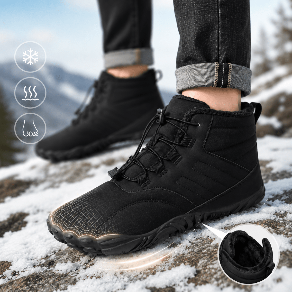 Wiecel™ PolarFlex - Wasserdichte Winter Barfußschuhe | Warm & Bequem Barfußschuhe