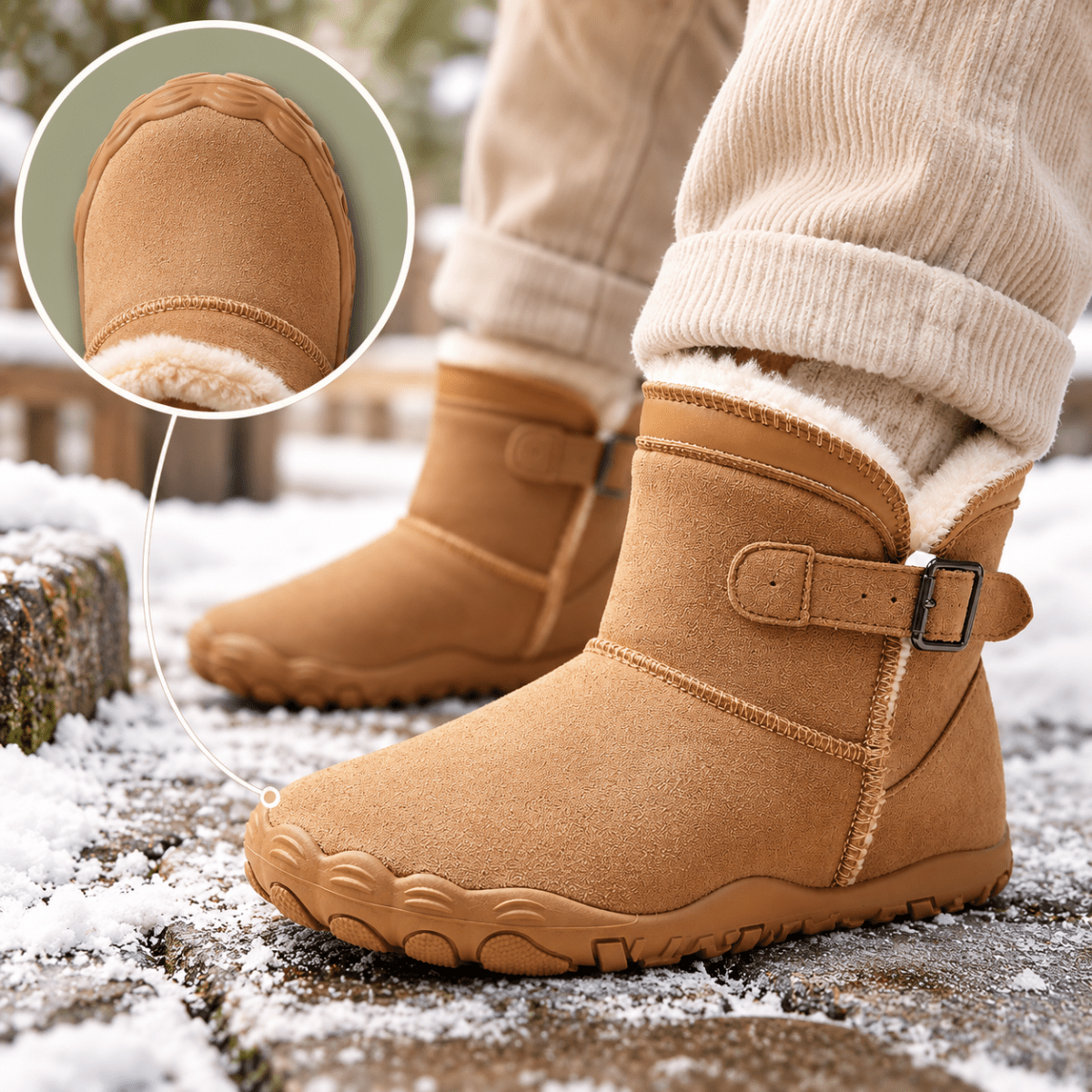 Hyggo – Gefütterte Barfuß-Winterstiefel mit breiter Zehenbox – Wasserdicht Barfußschuhe