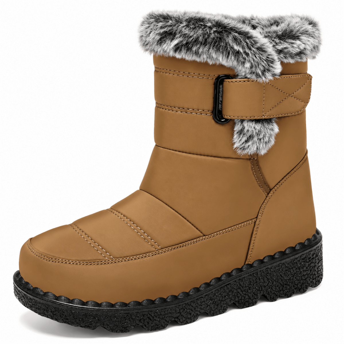 Kaja – Orthopädische Snow Boots Damen gefüttert – Wasserdichte Winterstiefel mit Kunstfell & Klettverschluss, rutschfest Stiefeletten