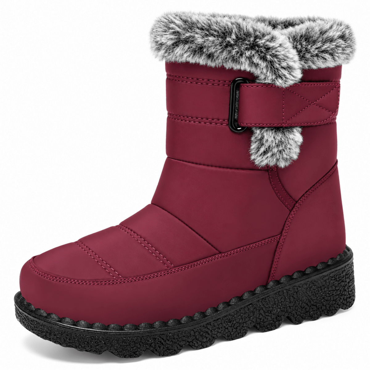 Kaja – Orthopädische Snow Boots Damen gefüttert – Wasserdichte Winterstiefel mit Kunstfell & Klettverschluss, rutschfest Stiefeletten