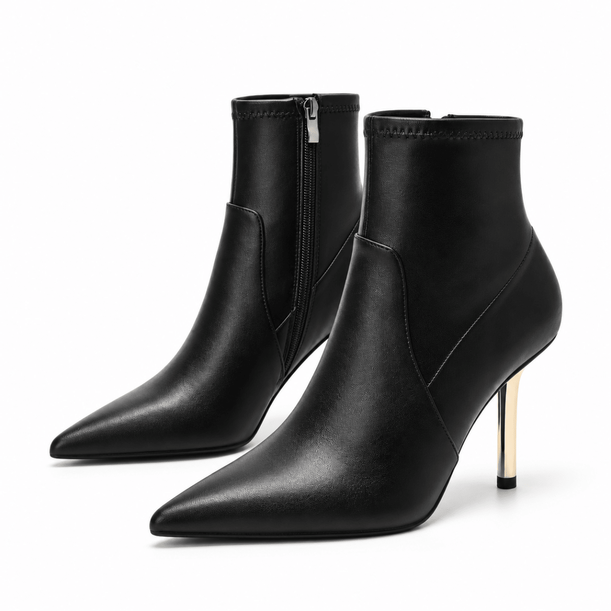 Linnea – Elegante Winter Stiefeletten Damen mit Stiletto-Absatz – Spitze Ankle Boots mit Komfort-Innensohle & Reißverschluss Stiefeletten