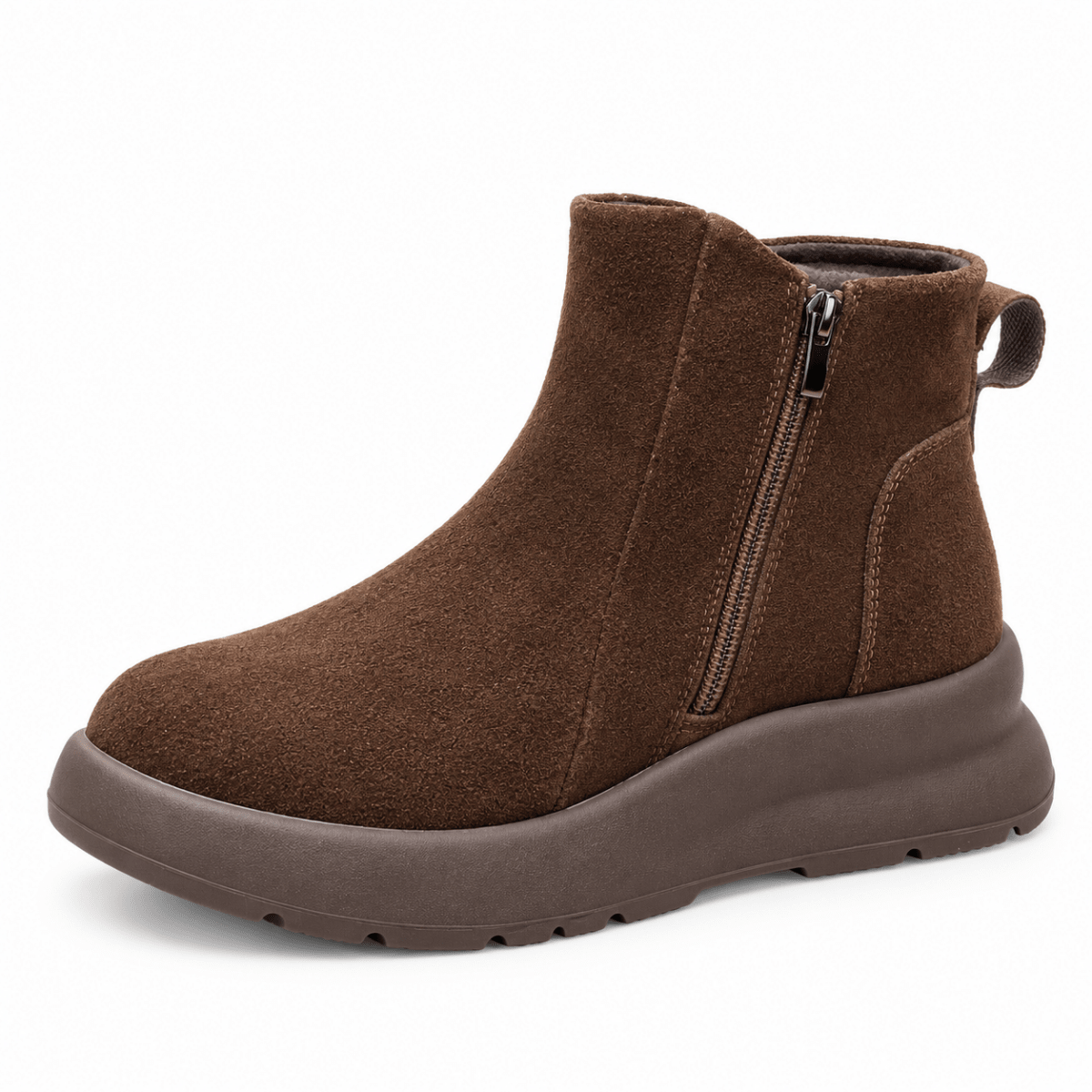 Liora – Orthopädische Winter Stiefeletten Damen aus Wildleder – Gefütterte Winterstiefel mit Reißverschluss Stiefeletten