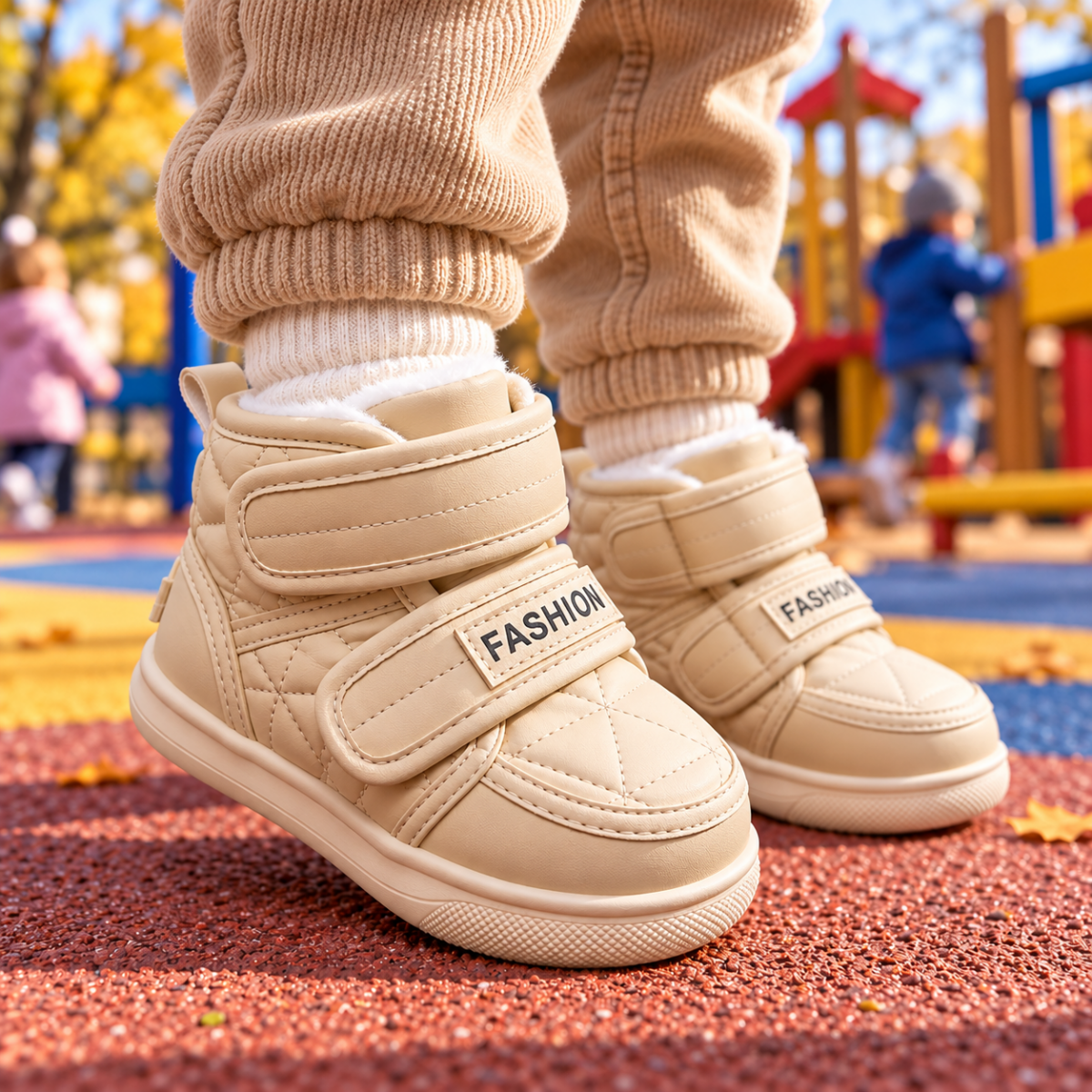 Nuki – Orthopädische Kinder Winterstiefel wasserdicht – Gefütterte Schneestiefel mit Doppel-Klettverschluss & rutschfester Sohle Kinderschuhe