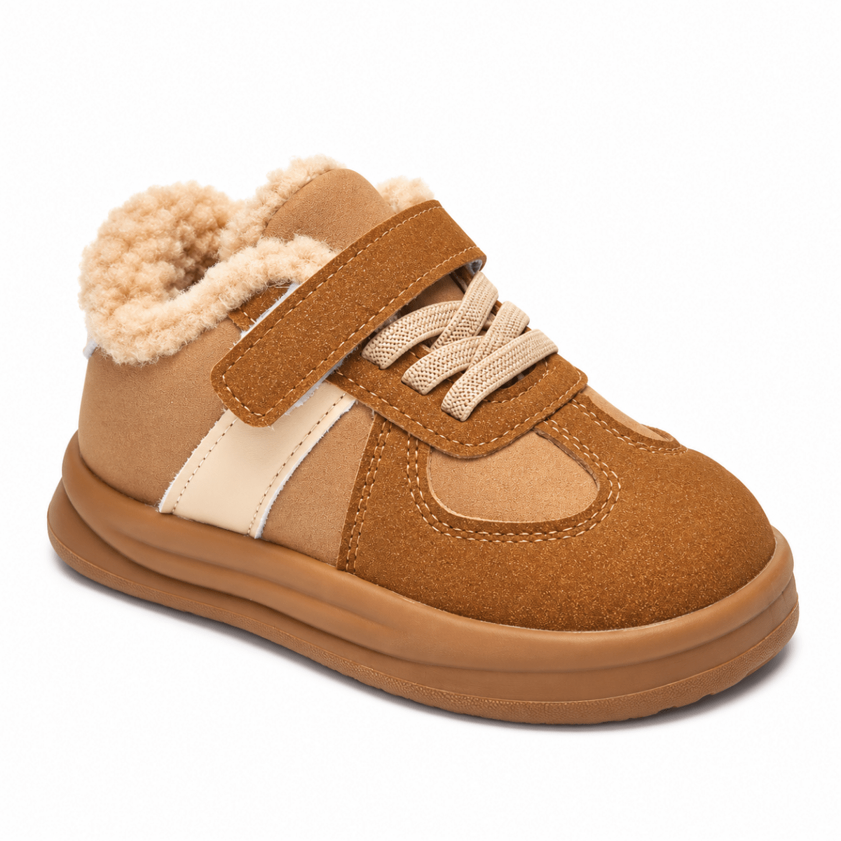 Pino – Orthopädische Kinder Winterschuhe gefüttert – Warme Retro-Sneaker mit Teddyfutter & Klettverschluss Kinderschuhe
