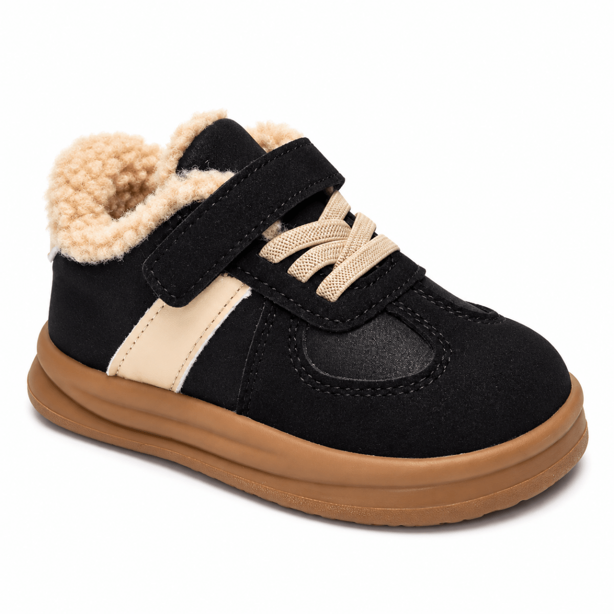 Pino – Orthopädische Kinder Winterschuhe gefüttert – Warme Retro-Sneaker mit Teddyfutter & Klettverschluss Kinderschuhe