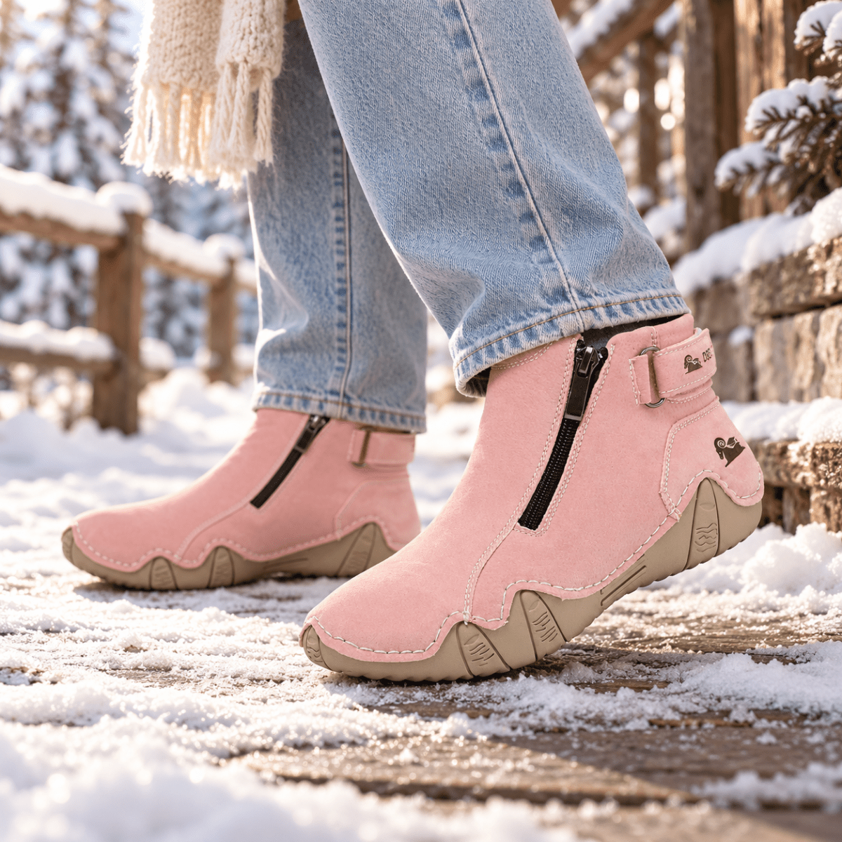 Solvi – Handgenähte Barfußschuhe Damen mit Reißverschluss – Herbst & Winter