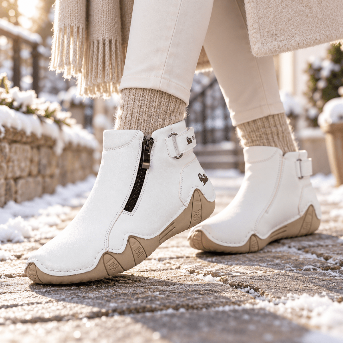 Solvi – Handgenähte Barfußschuhe Damen mit Reißverschluss – Herbst & Winter