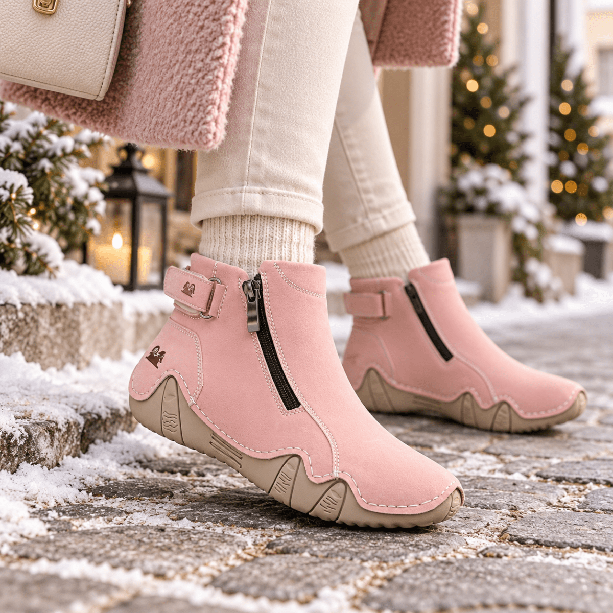 Solvi – Handgenähte Barfußschuhe Damen mit Reißverschluss – Herbst & Winter
