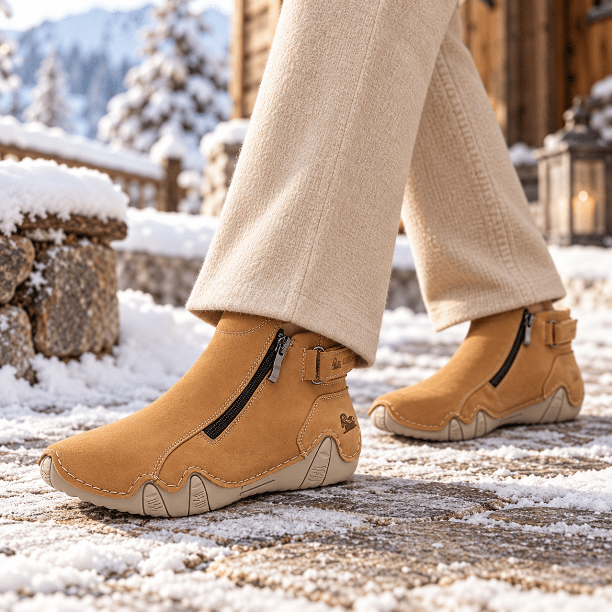 Solvi – Handgenähte Barfußschuhe Damen mit Reißverschluss – Herbst & Winter