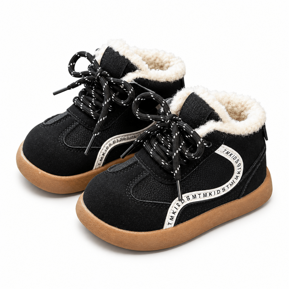 Tilo – Orthopädische Kinder Winterstiefel gefüttert – Wasserdichte Schneestiefel mit Lammfell-Optik & Klettverschluss Kinderschuhe