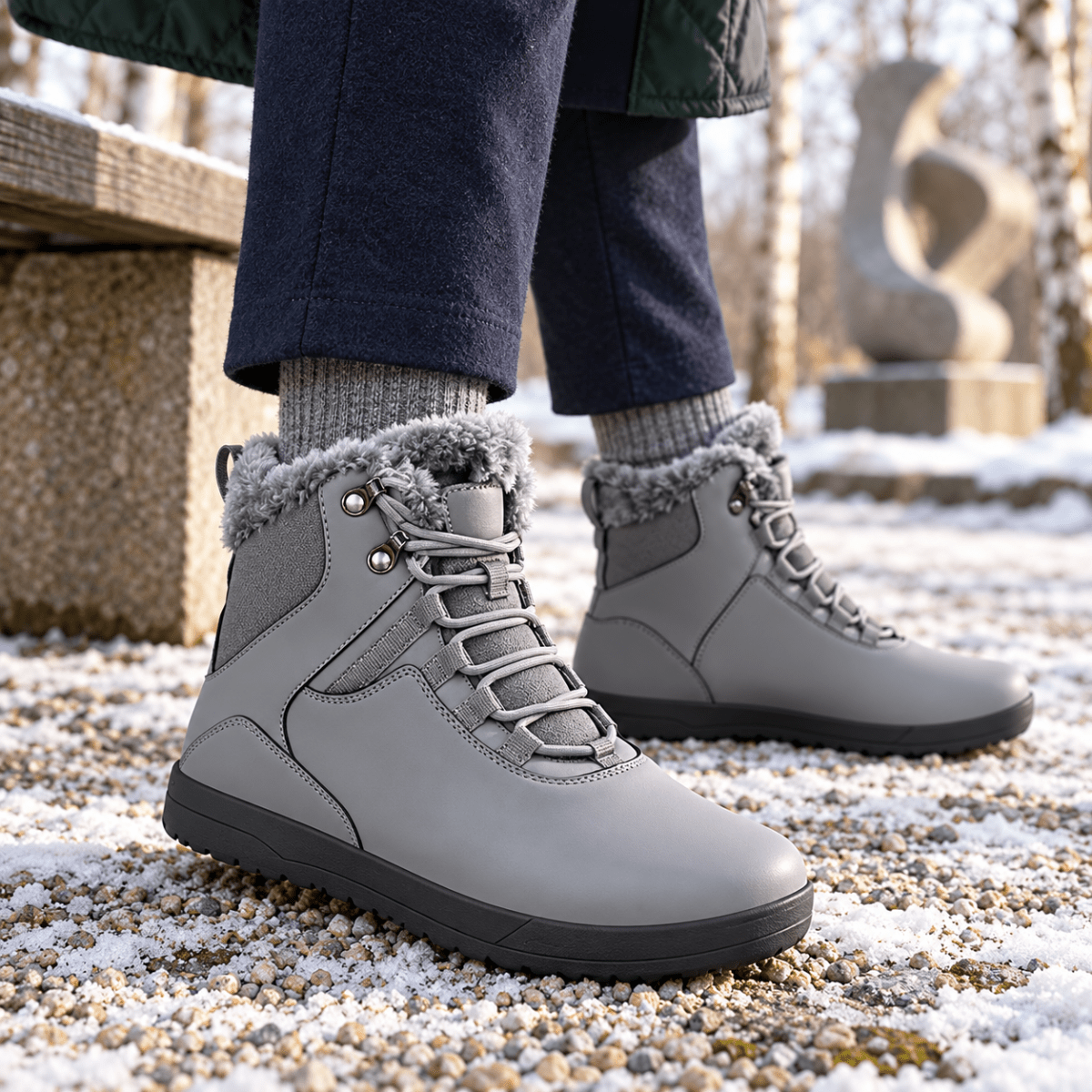 Torvik – Wasserdichte Winter-Barfußschuhe Herren | Gefütterte Barfuß-Winterstiefel mit breiter Zehenbox & rutschfester Sohle Barfußschuhe