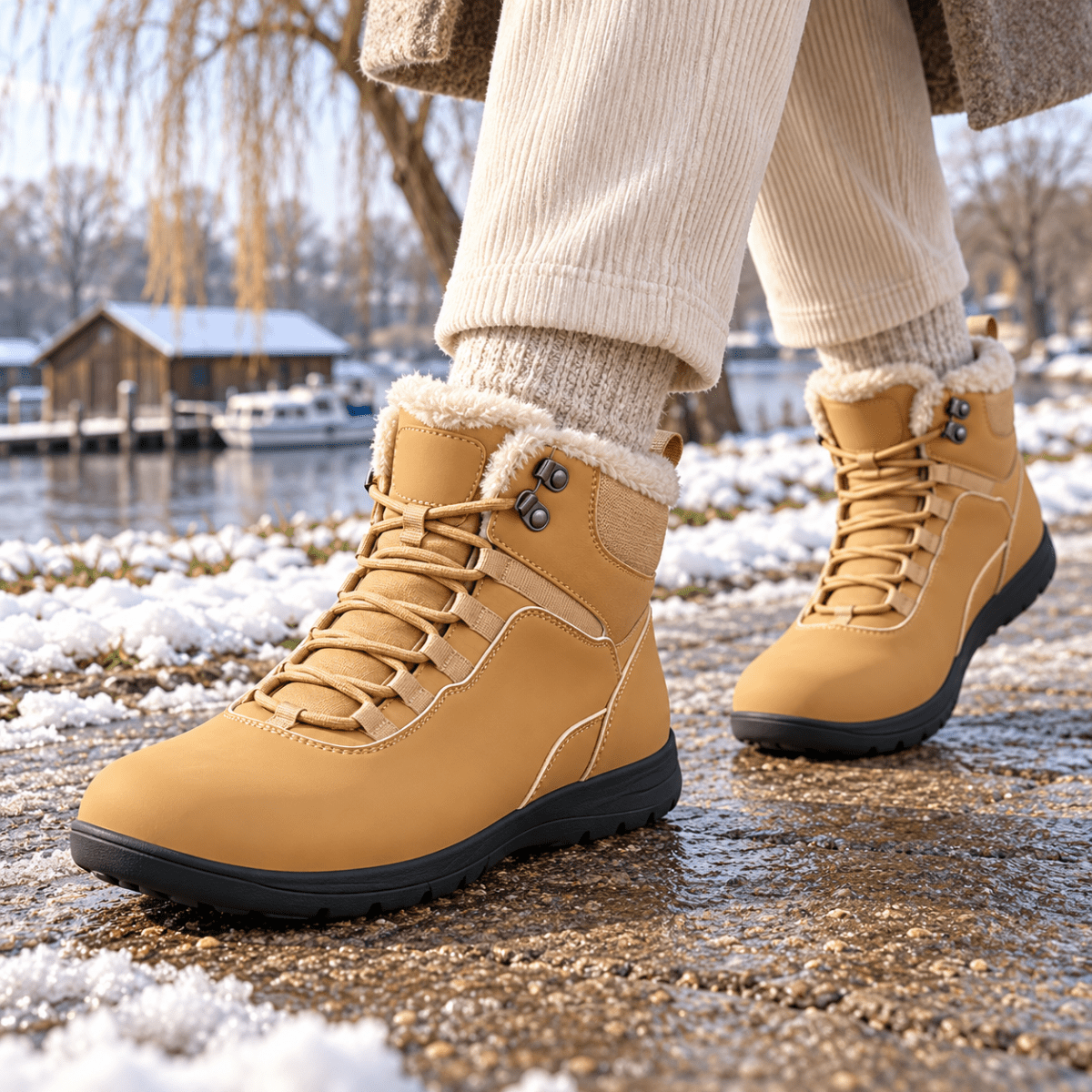 Torvik – Wasserdichte Winter-Barfußschuhe Herren | Gefütterte Barfuß-Winterstiefel mit breiter Zehenbox & rutschfester Sohle Barfußschuhe
