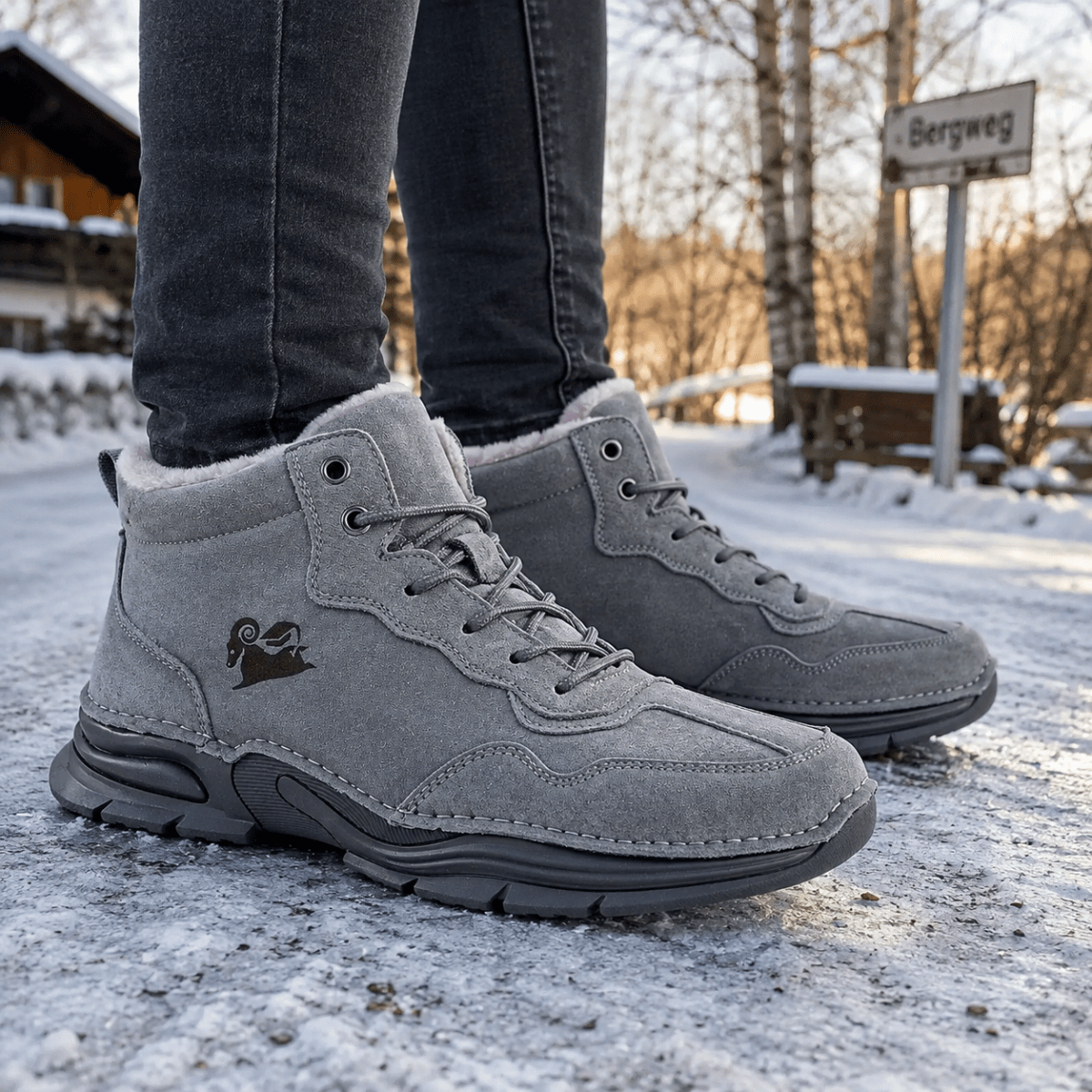 Wiecel™ AlpenGrip Stiefel – Wasserdichter & Wärmender Winter-Barfußschuh | Rutschfest, Ergonomisch Barfußschuhe