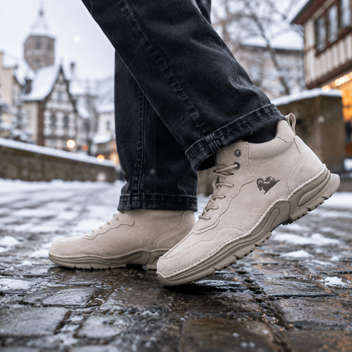 Wiecel™ AlpenGrip Stiefel – Wasserdichter & Wärmender Winter-Barfußschuh | Rutschfest, Ergonomisch Barfußschuhe
