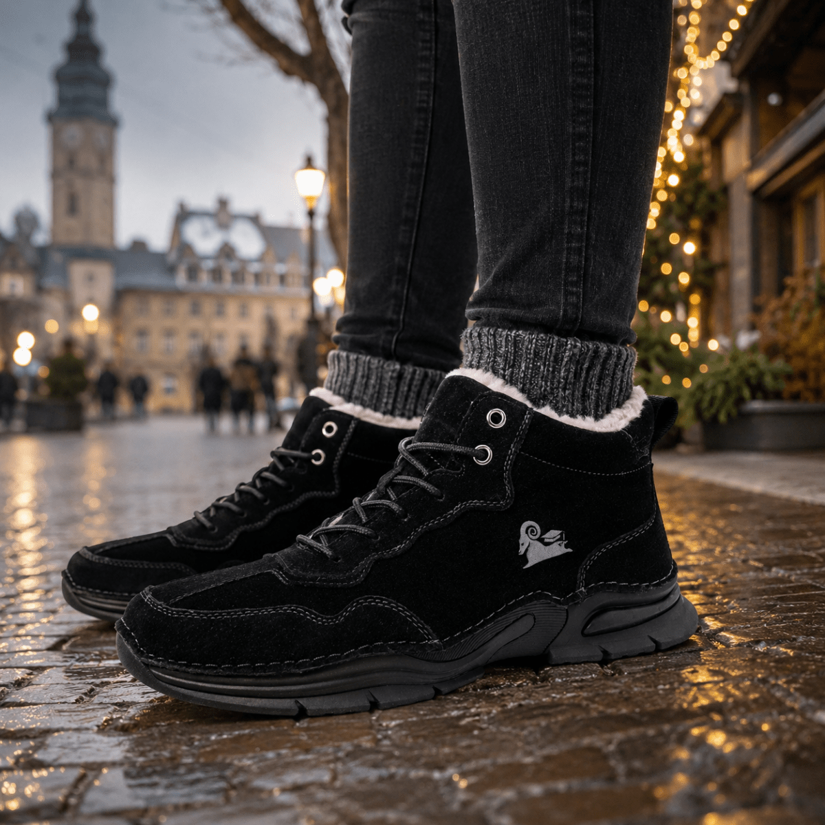 Wiecel™ AlpenGrip Stiefel – Wasserdichter & Wärmender Winter-Barfußschuh | Rutschfest, Ergonomisch Barfußschuhe