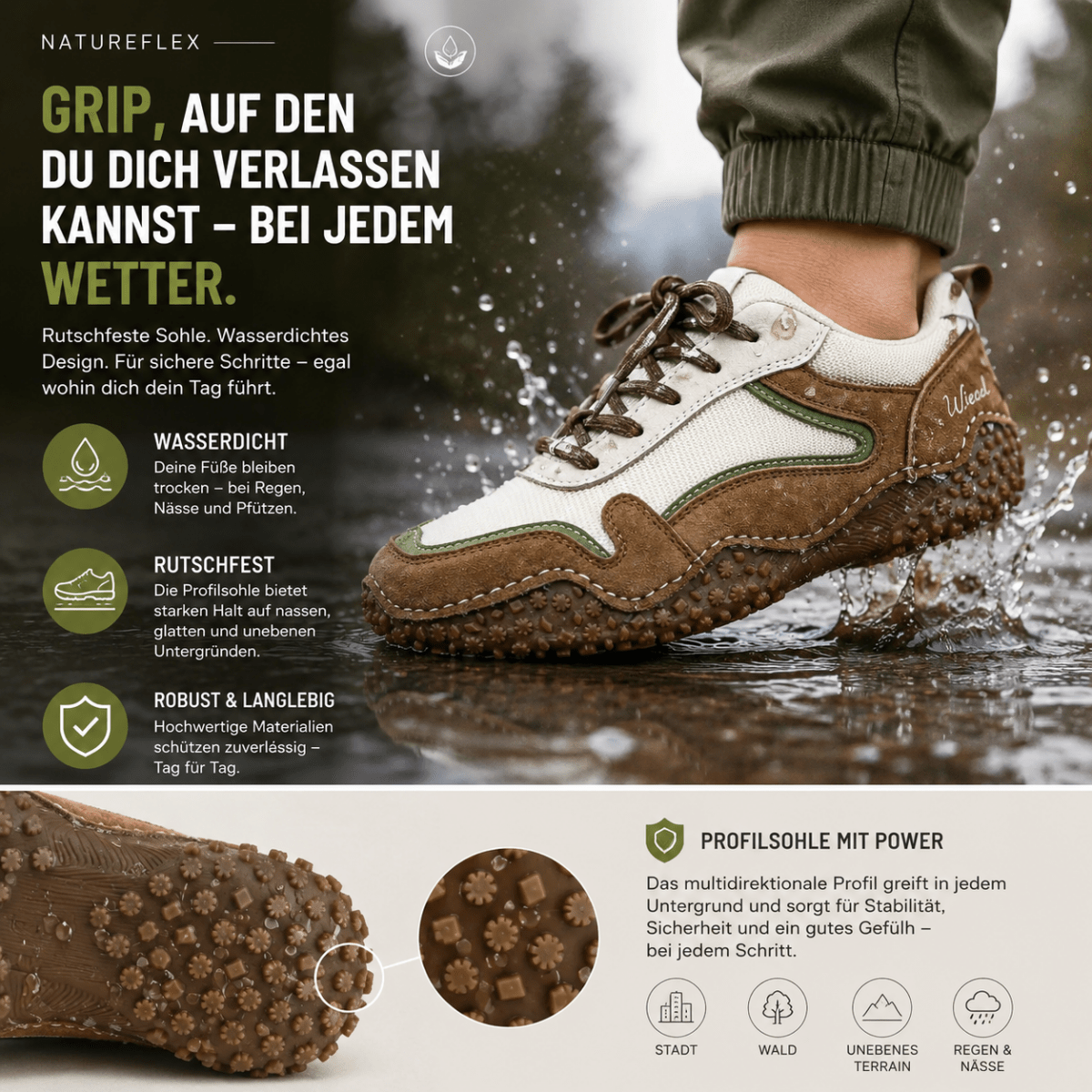 Wiecel™ NatureFlex | Wasserdichte Barfußschuhe (Unisex) – Komfortabel & Regenfest Barfußschuhe