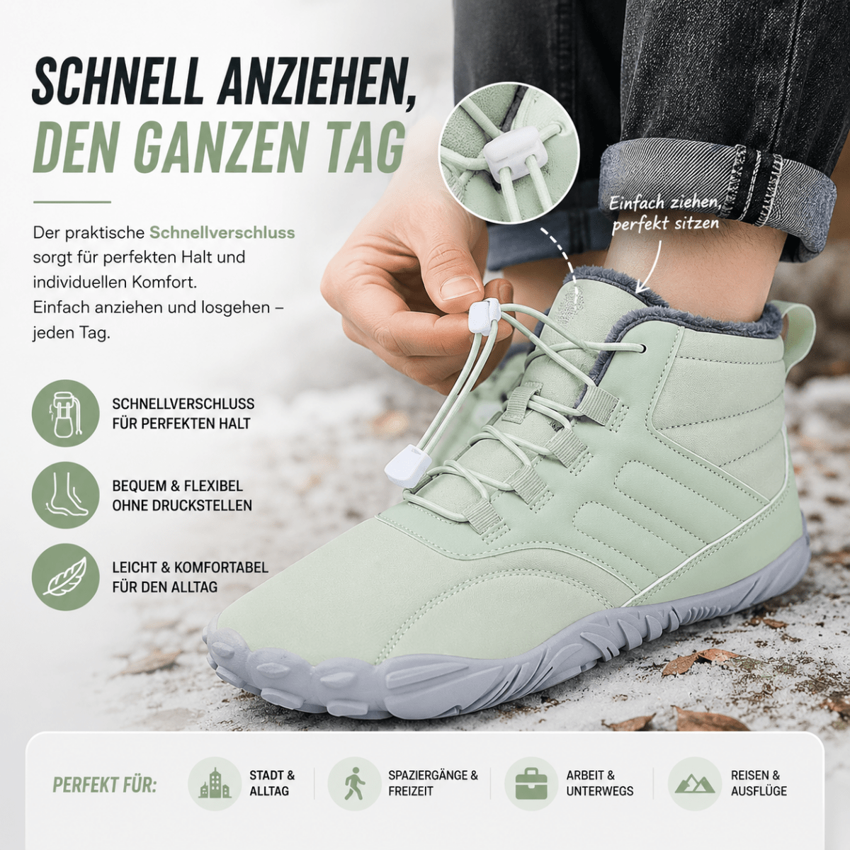 Wiecel™ PolarFlex - Wasserdichte Winter Barfußschuhe | Warm & Bequem Barfußschuhe